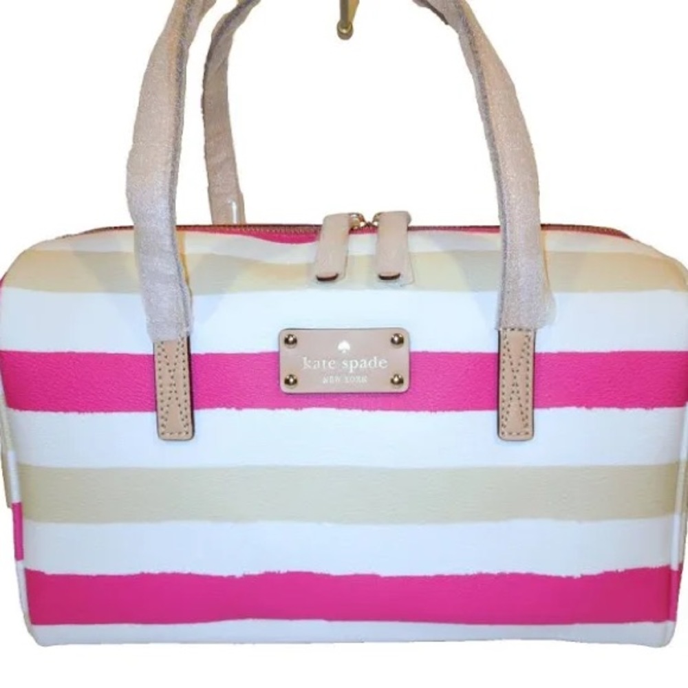 Kate Spade Kaleigh Bondi Road Satchel Purse Handbag Pink/cream